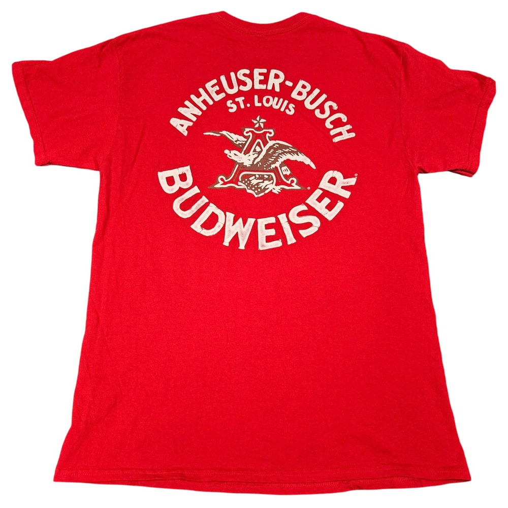 Budweiser Tshirt Large Red Anheuser-Busch St‎ Louis Eagle Logo Graphic